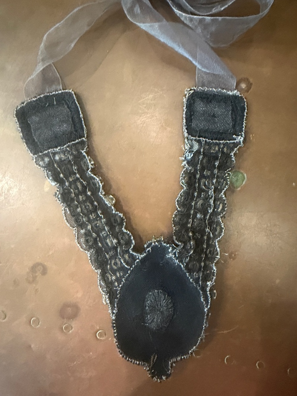 🎀 2 Anthropologie BIb Necklaces - Ribbon Ties - Picture 3 of 5